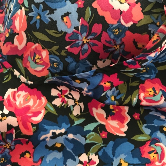 ONLY Floral Long Sleeve Top Blouse XL Blue Pink Green Patterned - Picture 13 of 14